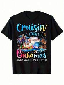 Camiseta unisex de manga corta, Cruisin'JuntosBahamas2025CruzeCamiseta-VibranteVeranoTeeParaJóvenes,InformalCortoMangaTripulaciónCuello,100%Algodón-IdealParaVacacionesRecuerdos,PerfectoRegaloParaPascuaDel PadreDayplayerashombre, , , Dazymujer,romwehombres, bohochic,maestrasregalos,camisetaparaconjuntos de mujercon curvasparamu,y2k, - Negro - Ver 1