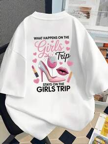 New 180gsm Short-Sleeved T-Shirt, 100% Cotton - Perfect For Girls' Trips And Group Outings - A  Printed T-Shirt For Women In Spring And Summer, Your Best Choice! - Suitable For Layering In Spring And Autumn, And Can Be Worn Alone In Summer, Unisex Style. - White - View 3
