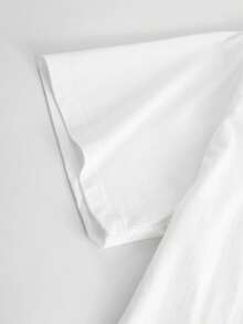 Soft And Breathable Cotton T-Shirt For Women, Casual Daily Wear, 200g, Plus Size 1XL-5XL, With Classic Letter Print, Short Sleeve, Casual, Suitable For All Seasons, Elegant Blouses For Women. - 白色 - 查看 4