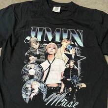 JIMIN MUSE Solid Color Dyed T-Shirt, Women's Blouses, Blouses, Casual Blouses For Women, Casual Tops For Women, Women's Tops, Tops, Unisex. - 黑色 - 查看 6