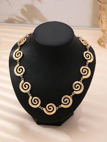 1 chiếc dây chuyền thời trang, thanh lịch, đa năng, thiết kế mang ý nghĩa cá nhân, phù hợp cho phụ nữ đeo hàng ngày. - Vàng - Xem 5