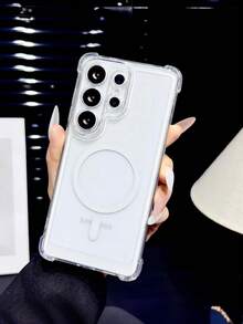 Shockproof Magnetic Transparent Magnetic Suction Phone Case, Compatible With Samsung S26/25/24/23/22/21 PLUS And Ultra, Etc., Stylish And Personalized Non-Slip Protective Case - Clear - View 4