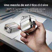 BiLOLLY Afeitadora eléctrica portátil para hombre, afeitadora de 5 cuchillas para recortar la barba, afeitado rápido y suave, afeitadora de viaje recargable por USB fabricada en aleación, ideal para el uso diario, viajes de negocios, viajes, arreglo personal sobre la marcha y perfecta como regalo - Plateado - Ver 6