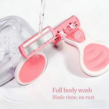 Portable Travel 6‑Layer Women's Razor, Washable Compact Body Shaver For Full Body Hair Removal, Small Lightweight Design For Purse & On‑The‑Go Use, Face Razor, Wax Hair Removal - Pink - View 6