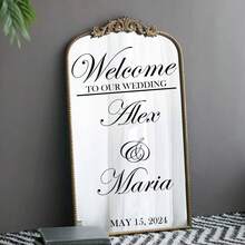 Customized Mirror Sticker Wedding Decor - Wedding Signage Decor DIY Wedding Stickers - Mirror Sticker "Welcome To The Wedding" - Customized Mirror Letter Sticker Decal - Just Married - Wedding Marriage Decor/Modern Wedding Welcome Sign/Personalized Newlyweds Name And Date/Mirror Sticker - Bridal Shower - Multicolor - View 5