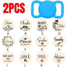 Customized Pet Collar Holder Compatible With AirTag, Sliding Dog Name Tag, Personalized Compatible AirTag Cat Collar, Silicone Silent AirTag Protective Case, Engraved AirTag Protective Case For Dog Collar, 12 Design Templates, Choose Your Dog's Favorite Style - Multicolor - View 12