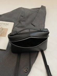 Túi hộp cầm tay tối giản mới, túi đeo vai và túi đeo chéo - màu đen - Xem 5