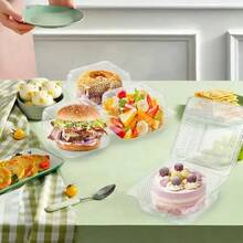 Caja De Alimentos Contenedor Fruta Pastel Desechables Transparente Organizadores Closet para ropa Organizer storage Escurridor para trastes Pencil case Lunch - Negro - Ver 6