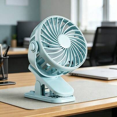 1 pieza Ventilador de clip, Ventilador de escritorio mini portátil alimentado por USB, Ventilador de enfriamiento personal para bicicletas, oficinas, campamento al aire libre