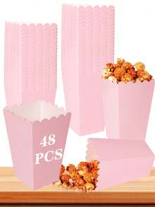 100/48/36/24/12个/1个白色爆米花盒，2个4.5 x 3英寸迷你爆米花盒，适合电影之夜装饰、圣诞节/万圣节、返校季 - 粉色 - 查看 33