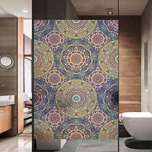 Vinilos para Cristales Opaco No Adhesivo Película Privacidad De Ventana Boho D Laminas Decorativo Translúcido para Ventanas Retirable para Baño Sala De Estar Cocina Oficina - 5 - Ver 2