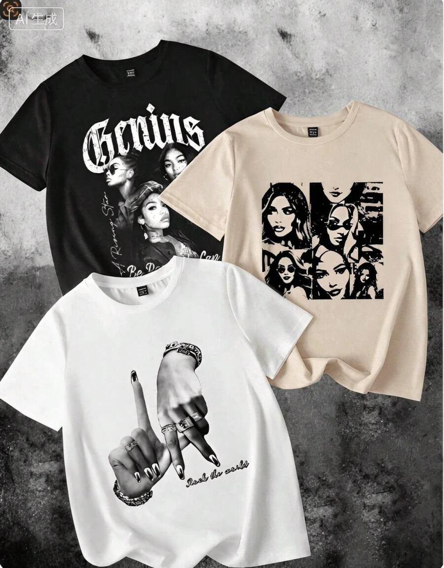 Single Item, Not A Three-Piece Set. Includes One Women's Vintage American-Style Short-Sleeved T-Shirt, Printed With A City Name. Soft To The Touch, Comfortable, And Versatile. Perfect For Easter And Holy Week. - 白色 - 查看 1
