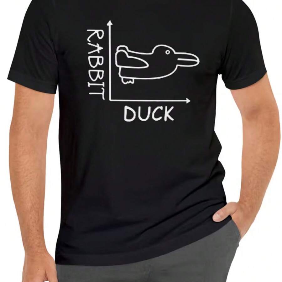 Camiseta impresa para hombres y mujeres - Negro - Ver 1