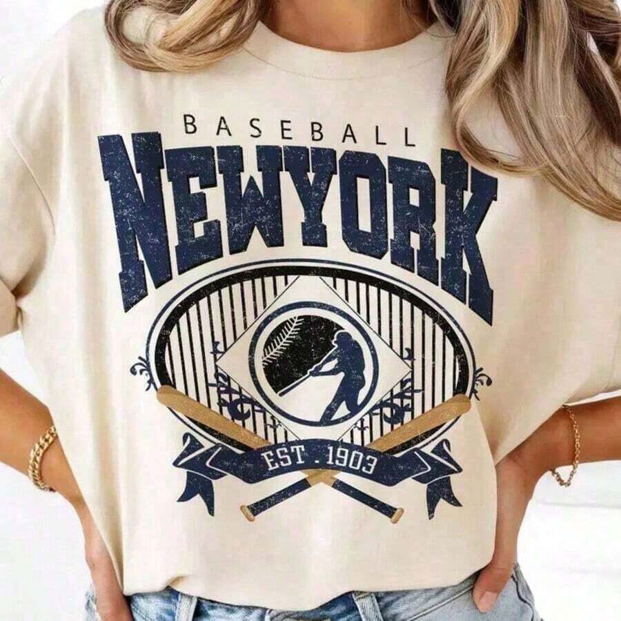 Cute Unisex Premium Casual T-Shirts, Vintage 90s New York Mets Baseball T-Shirt, Retro Tee, Gifts For Men, Men's Shirts, Men's Winter Clothing, Mets T-Shirts For Baseball Game Day S - 白色 3 - 查看 1