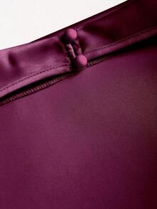 Camiseta sin espalda con tirantes de amarre, diseño minimalista sin mangas para el verano - Rojo violeta - Ver 5