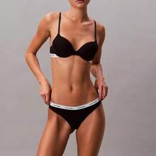 Calvin Klein Calvinklein Icon Logo Thong Underwear  Women  Panties QD5043  Thongs For Women Underwear - 黑色 - 查看 1