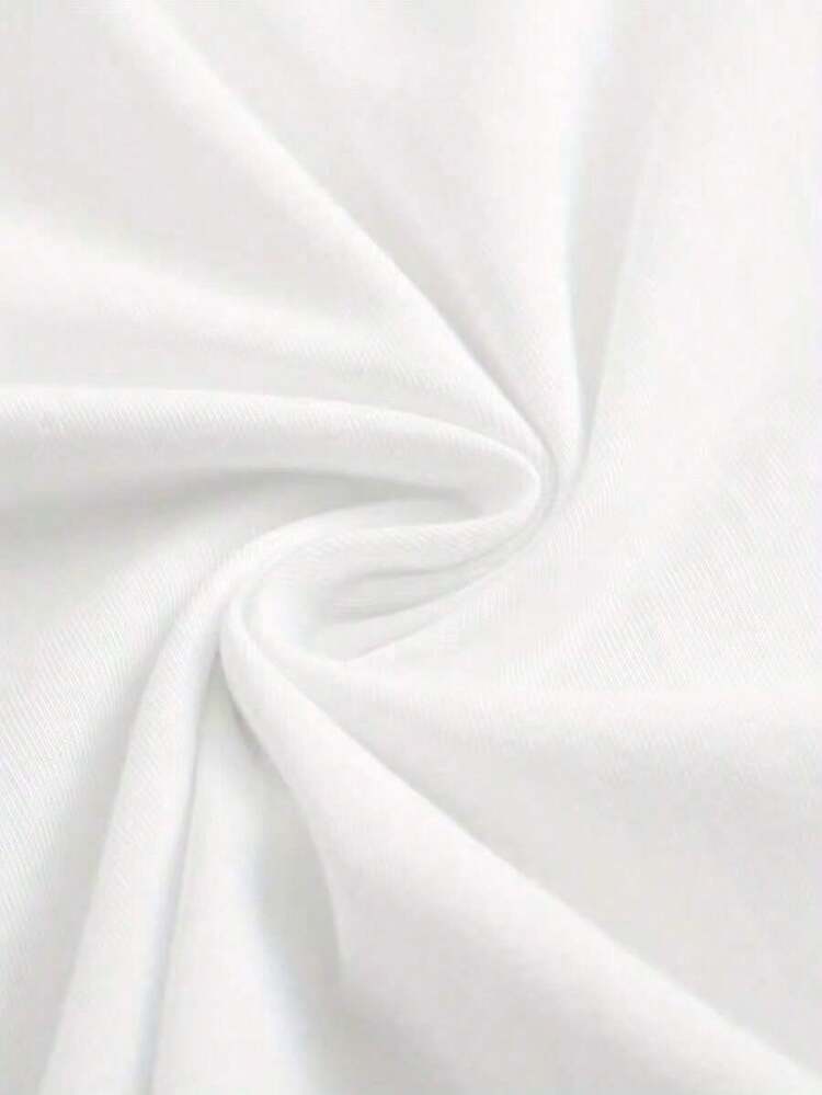 1 Women's Pure Cotton Short Sleeve T-Shirt With Anime Letter Print, Simple Design, Comfortable And Stylish, Suitable For Daily Casual Wear, Elegant Style, Must-Have For Summer Parties, Local Shipping, Soft Fabric, Women's Clothing For Easter | Exquisite Design | Loose And Comfortable | Easy To Match | - 白色 - 查看 5