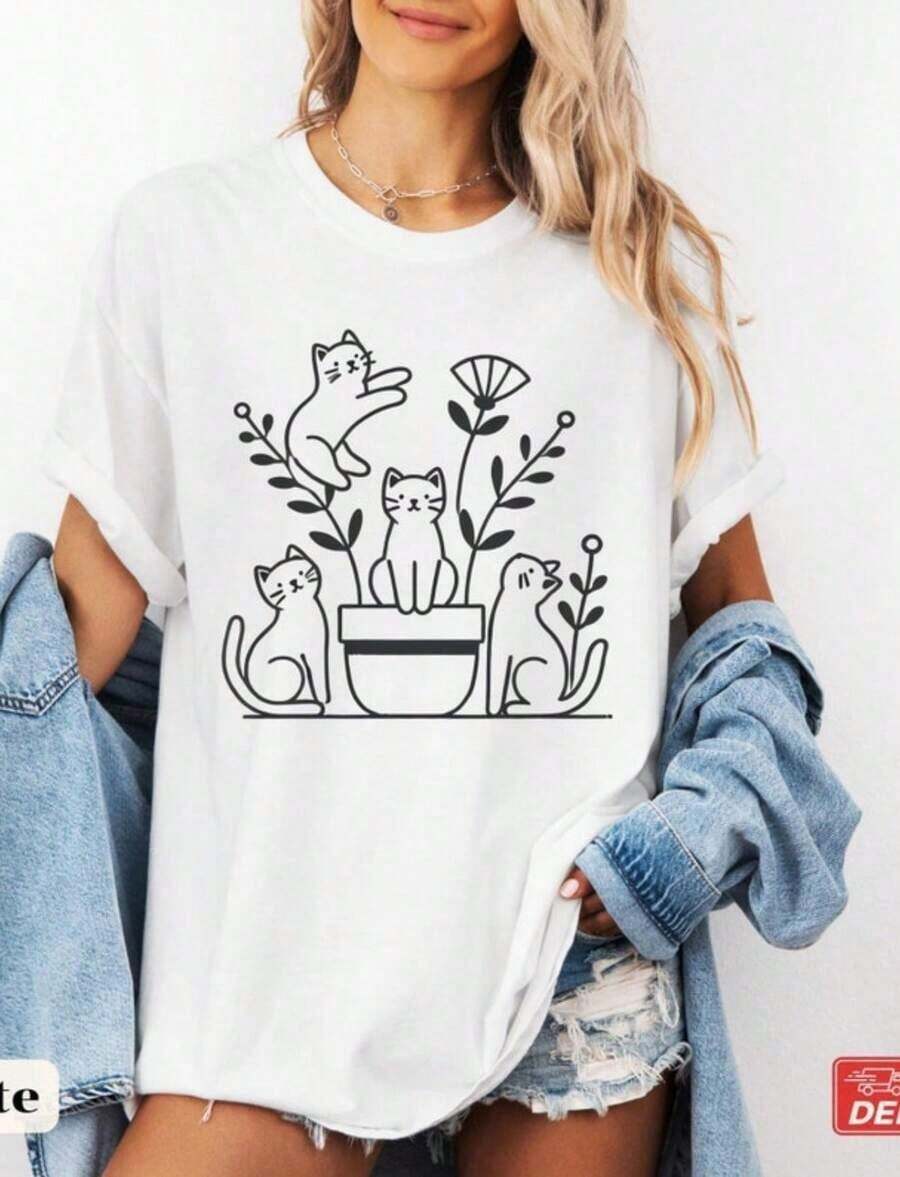 1 camiseta de perro adorable, camiseta "Fácilmente Distraído por los Salchichones", camiseta divertida para amantes de los perros salchicha, camiseta para mamá de perro salchicha, regalo para dueño de perro adorable, camiseta con gráfico de salchicha, 180g 100% algodón, los diseños están impresos. Unisexo. - Blanco 5 - Ver 1