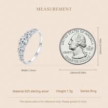 BAMOER Nhẫn Moissanite Bạc Sterling 925 Lấp Lánh, Nhẫn Cưới Cắt Kim Cương Tròn Lấp Lánh, Trang Sức Thay Thế Kim Cương Lấp Lánh, Nhẫn Cưới Sang Trọng - Bạc - Xem 9