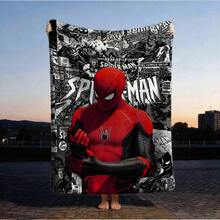 1pc S-Pider-Man Print Blanket,Retro Cartoon Style Throw Blanket,Cartoon Character Printed Blanket,All-Season Universal Nap Blanket,Character Home Decor Blanket,Modern Fashion Gift Suitable For Home Bedroom Bed Sofa Office Lunch Break Cover Picnic Blanket - Nhiều màu - Xem 1