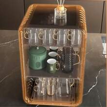 Estante de Almacenamiento de Tazas Organizador de Botellas de Agua Acrílico Soporte de Almacenamiento de Botellas de Agua Resistente a Prueba de Polvo para Escritorio de   39586756 - Marrn grande de 3 capas. - Ver 2