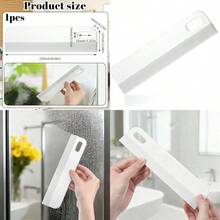 Mini escobilla de goma de silicona pequeña de 8.6 pulgadas para ducha puertas de vidrio rascador de limpieza de ventanas para espejo fregadero baño blanco y gris - Blanco - Ver 1