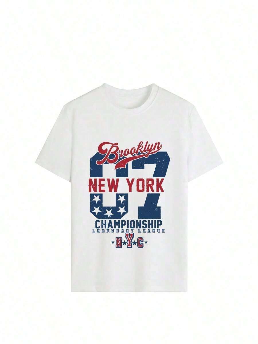 Women's Loose-Fitting T-Shirt With A Round Neck And Exquisite Print. Soft And Breathable Fabric, Comfortable To Wear, And Short Sleeves. Casual And Relaxed Fit, Versatile Style. Made From High-Quality 100% Pure Cotton (200 G). - 彩色 - 查看 1