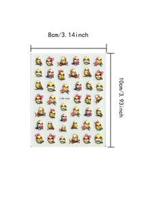 1pc Cute Parrot Nail Stickers, Self-Adhesive One-Time Embossed Nail Art Decor, Adorable Style Suitable For Gatherings With Friends, Vivid Pattern Easy To Apply And Firmly Stick - Multicolor - View 2