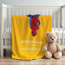 1pc S-Pider-Man Print Blanket,Retro Cartoon Style Throw Blanket,Cartoon Character Printed Blanket,All-Season Universal Nap Blanket,Character Home Decor Blanket,Modern Fashion Gift Suitable For Home Bedroom Bed Sofa Office Lunch Break Cover Picnic Blanket - Multicolor - View 4