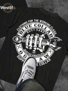 Cute Unisex Premium Casual T-Shirts, Men's Graphic Tee, Dirty Hands Clean ❤️ Money Daily Wear 100% Cotton Unisex Gift Idea For Him Or Her Urban Fashion Top - 黑色 8 - 查看 2