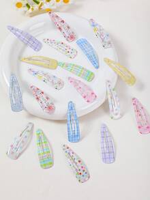 20pcs Girls Multicolor Star & Solid Color Random Style Minimalist Cute Princess BB Hair Clips Bangs & Loose Hair Clips Hair Accessories For Daily Use - Multicolor - View 7
