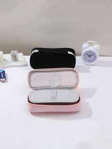 1pc Back To School Minimalist Solid Color Large Capacity Student Stationery Pencil Case, Multi-Layer Classified Storage Pencil Pouch, Campus Large Capacity Desktop Stationery Accessories Storage Bag, Multi-Functional Dormitory Cosmetic Storage Bag, Can Be Used To Store Pens, Rulers, Erasers And A Series Of Storage Pencil Boxes,Back To School - Multicolor - View 5