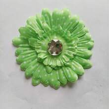 Kẹp tóc hình hoa cúc và hoa hướng dương 10cm - màu xanh lá - Xem 1