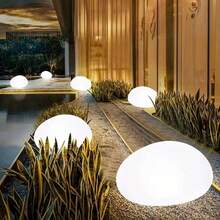 1pc Solar Powered Rock Shaped LED Light, Automatic On/Off No Wiring Required Spherical Atmosphere Light, Indoor/Outdoor Decorative Light, Suitable For Garden Path Patio Tabletop, Christmas Halloween Holiday Decoration - Stone Lamp - View 6