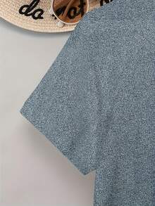 Regular Fit Crew Neck T-Shirt With Fashionable Paris Summer Print - Gray - View 4