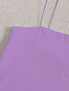 Top corto de tirantes delgado unicolor - Morado - Ver 4