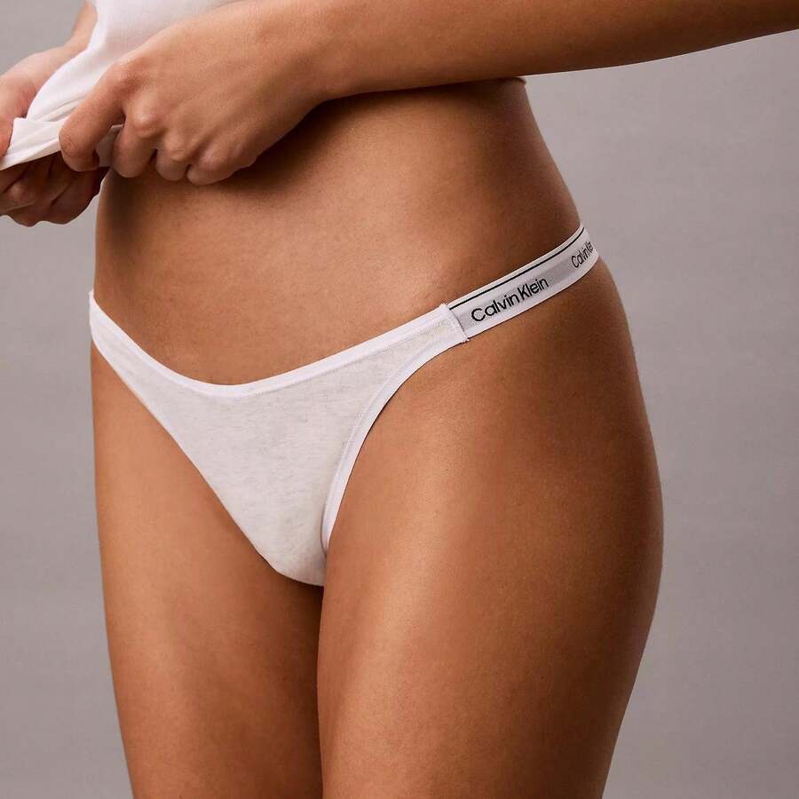 Calvin Klein Calvinklein Icon Logo Dipped String Thong Underwear Women Panties QD5157 - Hoa thạch thảo tuyết - Xem 1