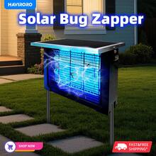 HAVIRORO Powerful Large Solar Bug Zapper Outdoor For 2000Sq.Ft, Poartable Rechargeable Mosquito Zapper With High Powered, Cordless Solar Fly Zapper For Patio Garden Backyard RV Camping Pond Pest Control - Black - View 1