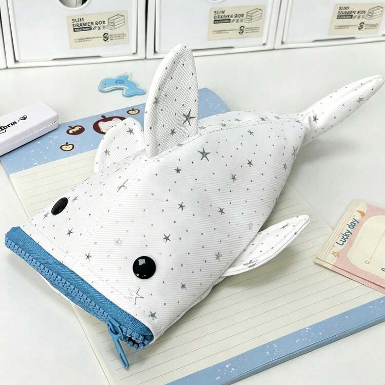 Hộp bút hình cá mập Little Shark Creative Shark: Hộp đựng văn phòng phẩm dễ thương và vui nhộn với dung lượng lớn dành cho học sinh. - Hộp bút hình cá mập - Xem 9