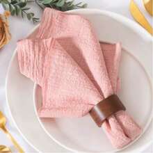 1pc/6pcs/10pcs/30pcs Linen Cloth Napkins, Summer Linen Dinner Fabric Napkins Bulk Washable, Suitable For Wedding Party, Baby Shower, Bridal, Birthday Gifts - Pink - View 6