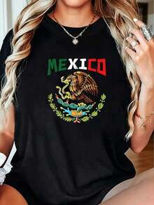 Women's Oversized T-Shirt With Moon And Stars - Spiritual And Chic Fashion For Mexican Women - Pure Cotton - 黑色1 - 查看 3