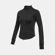 Áo khoác thể thao dài tay cổ đứng, khóa kéo, dáng suông, đa năng adidas SLIM KNIT JKT LOGO màu đen dành cho nữ KF2666 - màu đen - Xem 2