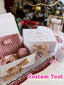 Custom Personalized Magnetic Ribbon Gift Box, Customized Bridesmaid Invitation Box, Bride's Gift Box, "Will You Be My Bridesmaid?" Box, Wedding Gift Box - Multicolor - View 1