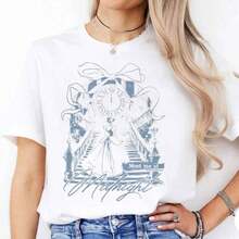Midnight T-Shirt, Midnight Nights, Gift For Fans, Sleepless Nights, T-Shirt, Women's Oversized Midnight Graphic Tees, 100% Cotton Graphic Tee For Women, Casual Short Sleeve Crew Neck T-Shirts - 白色4 - 查看 2