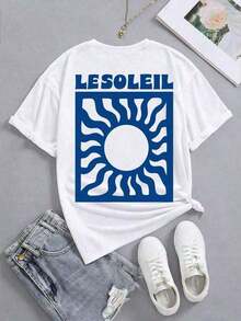 New Summer 2026 Collection, Sunflower Print Holiday T-Shirt, Short Sleeve Graphic Tee With Round Neck, Loose And Casual Fit For Women, Unisex Urban Vintage Style Cotton For Back To School Season, Sizes: S–7XL; Ships In 24 Hours. Breathable And Comfortable. - 白色 2 - 查看 4
