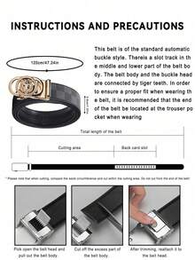 1 pieza Cinturón de cuero PU con hebilla automática para hombre, hebilla de tigre hueca en relieve, cinturón ajustable de estilo casual de negocios, disponible en múltiples colores, moda, adecuado para jeans de hombre, trajes, ropa de trabajo formal y uso casual diario. Estilo de lujo ligero, sensación de alta gama, el mejor regalo para el padre y el novio. - Multicolor - Ver 8