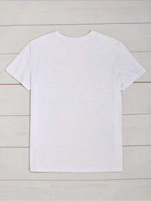 Women's Soccer Fan T-Shirt With "That's My Granddaughter There" Print - Short Sleeve Crew Neck T-Shirt, 100% Cotton - Casual Fan Wear, Ideal For Matches, Training, And Leisure - Comfortable Fit For All Seasons, Geometric Soccer Design, Regular Length, Suitable For Spring And Summer, Slightly Stretchy Fabric, Ready-To-Wear Style, Perfect For Moms And Soccer Fans, Matchday Wear, Breathable Material, Durable Construction, Printed T-Shirt - 白色 - 查看 2