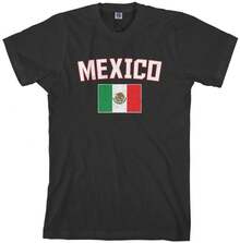 Men's Vintage Mexican Flag T-Shirt, Spanish Pride, Mexico City National Team, Latin American Football League - TA_00353Fashion - 黑色 - 查看 7