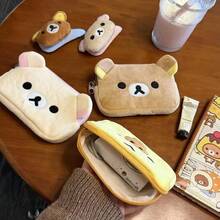 Cute Rilakkuma Anime Coin Purse Cartoon Makeup Organizer Storage Bag Kawaii Bear Plush Bag Cosmetic Bags Girls Toys Gifts - 01 - Xem 3