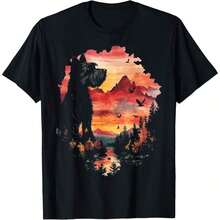 1 Piece Of Vintage Schnauzer Print T-Shirt For All Seasons, 100% Cotton, Single-Sided Print, Round Neck, Short Sleeve, Unisex, Base Layer, 180g Cotton. - 顏色 7 - 查看 6